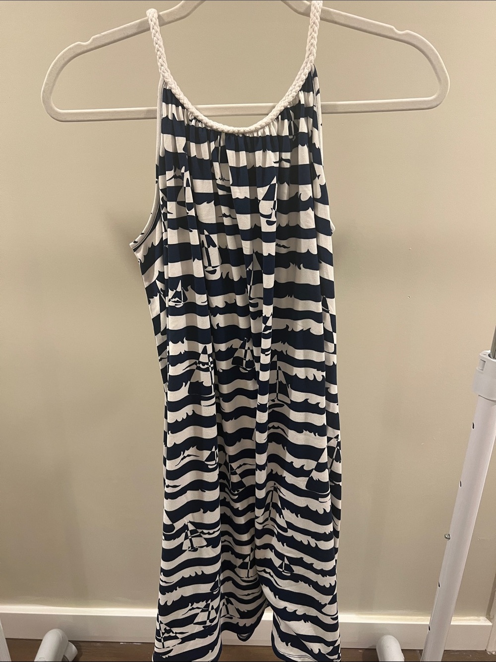 indigo soul Navy and White Striped Halter Sundress